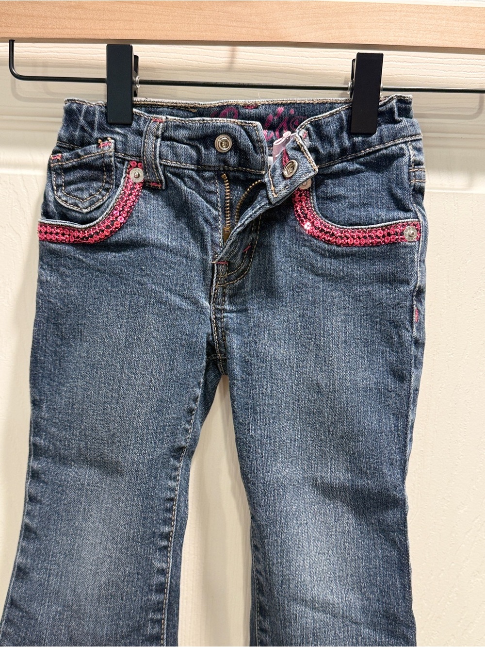 Levi’s Girls 2T Jeans Pink Stitch Embellished Bootcut Denim Toddler Size 2T - Picture 5 of 12